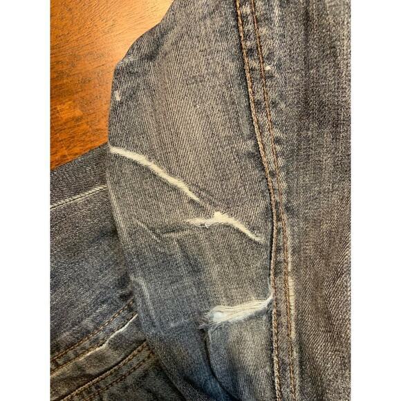 Loft Ann Taylor Women's Small Distressed Blue Denim Jean Jacket Cotton Blend - Picture 7 of 11